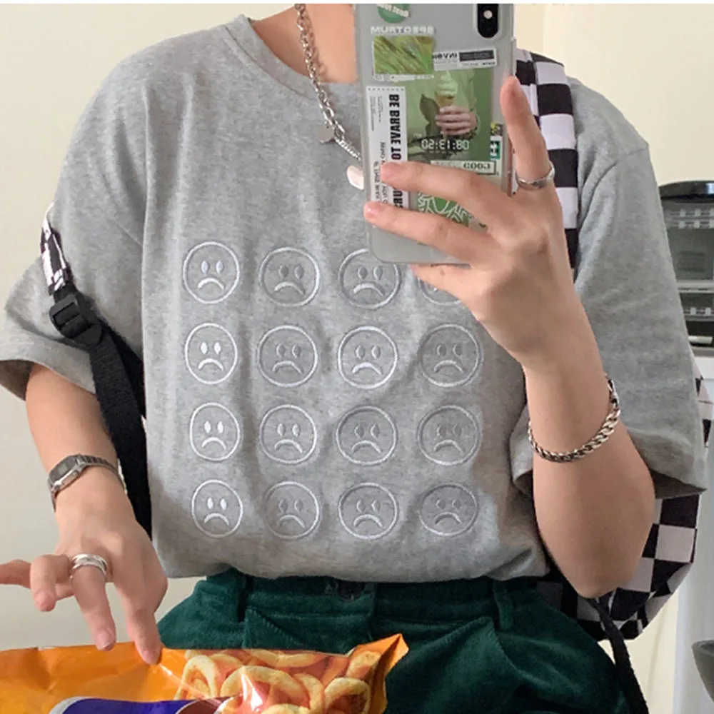 Embroidery Losse T Shirts for Women Minimalist Designer Casual Streetwea New Summer Korean Style Solid O-Neck Tee Tops
Embroidery Losse T Shirts for Women Minimalist Designer Casual Streetwea New Summer Korean Style Solid O-Neck Tee Tops