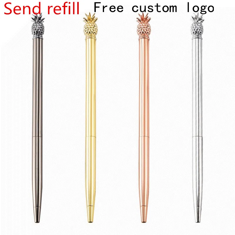 New fashion small pineapple metal pen creative metal ballpoint pen laser custom LOGO name
New fashion small pineapple metal pen creative metal ballpoint pen laser custom LOGO name