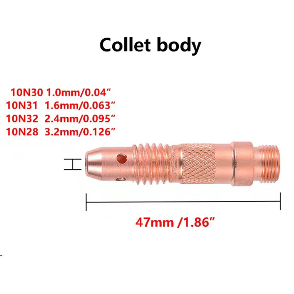 

TIG WP18 WP17 WP26 Argon Welding Torch Consumable Tungsten Electrode Collet Body SR17 SR18 SR26 10N31 10N32 collet holder