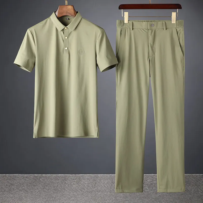 New high end non - mark rubber lapel two piece summer ice - cool silky elastic men's leisure sports suit
New high end non - mark rubber lapel two piece summer ice - cool silky elastic men's leisure sports suit
