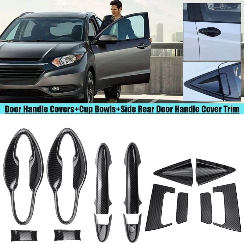 Car Carbon Fiber Front Door Handle + Rear Door Handle Sticker Cover Decoration for Honda HR-V HRV 2016 2017 2018
Car Carbon Fiber Front Door Handle + Rear Door Handle Sticker Cover Decoration for Honda HR-V HRV 2016 2017 2018