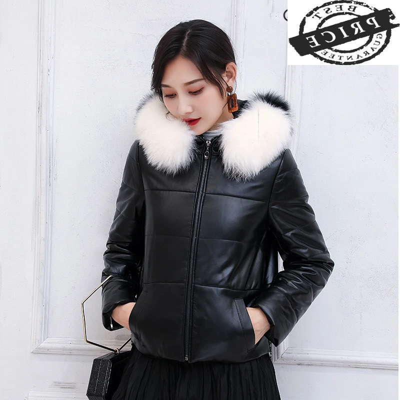 100% Real Sheepskin Coat Female Winter Natural Fox Fur Hooded Duck Down Jacket Women Genuine Leather Down Coat Hiver 1221
100% Real Sheepskin Coat Female Winter Natural Fox Fur Hooded Duck Down Jacket Women Genuine Leather Down Coat Hiver 1221