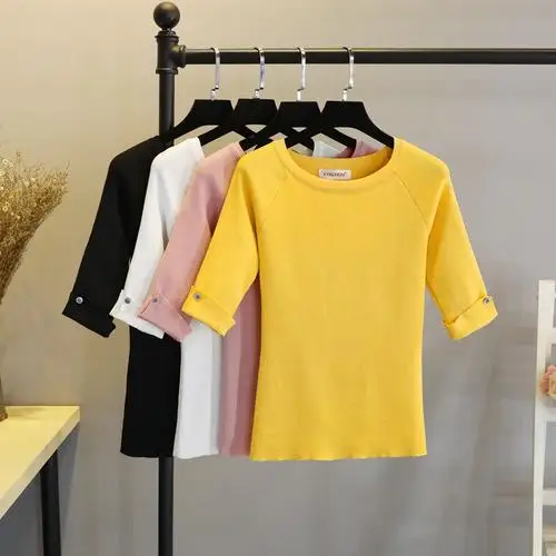 T Shirt Women Clothes 2020 Fashion Tee Top Fashion Brown Cotton Ladies Tee Shirt