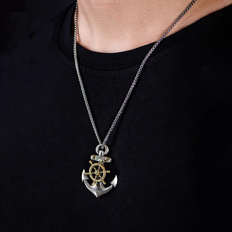 Mens Stainless Steel Vintage Necklace Navy Pirate Anchor Pendant Ship Rudder Punk Jewelry Gift
Mens Stainless Steel Vintage Necklace Navy Pirate Anchor Pendant Ship Rudder Punk Jewelry Gift
