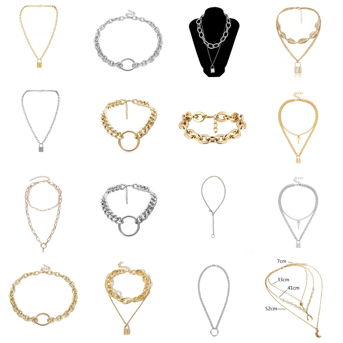 Miraculous New Double Layer Lock Chain Necklace Punk 90s Link Chain Color Padlock Pendant Necklace Women Fashion Gothic Jewelry
Miraculous New Double Layer Lock Chain Necklace Punk 90s Link Chain Color Padlock Pendant Necklace Women Fashion Gothic Jewelry