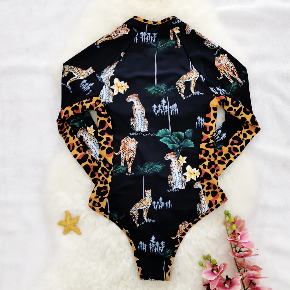 Leopard Print Swimwear Women One Piece Swimsuit Long Sleeve Bathing Suit Retro Swimsuit Rashguard Beach Wear Surfing Swim Suit
Leopard Print Swimwear Women One Piece Swimsuit Long Sleeve Bathing Suit Retro Swimsuit Rashguard Beach Wear Surfing Swim Suit
