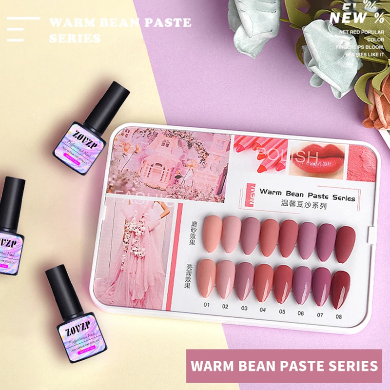 ZOVZP Nail-gel 2020 New Nail Beauty Nail-gel Warm Bean Paste Series Gel Polish Solid Color 8 Colors Gel Polish Set Nail Art
ZOVZP Nail-gel 2020 New Nail Beauty Nail-gel Warm Bean Paste Series Gel Polish Solid Color 8 Colors Gel Polish Set Nail Art