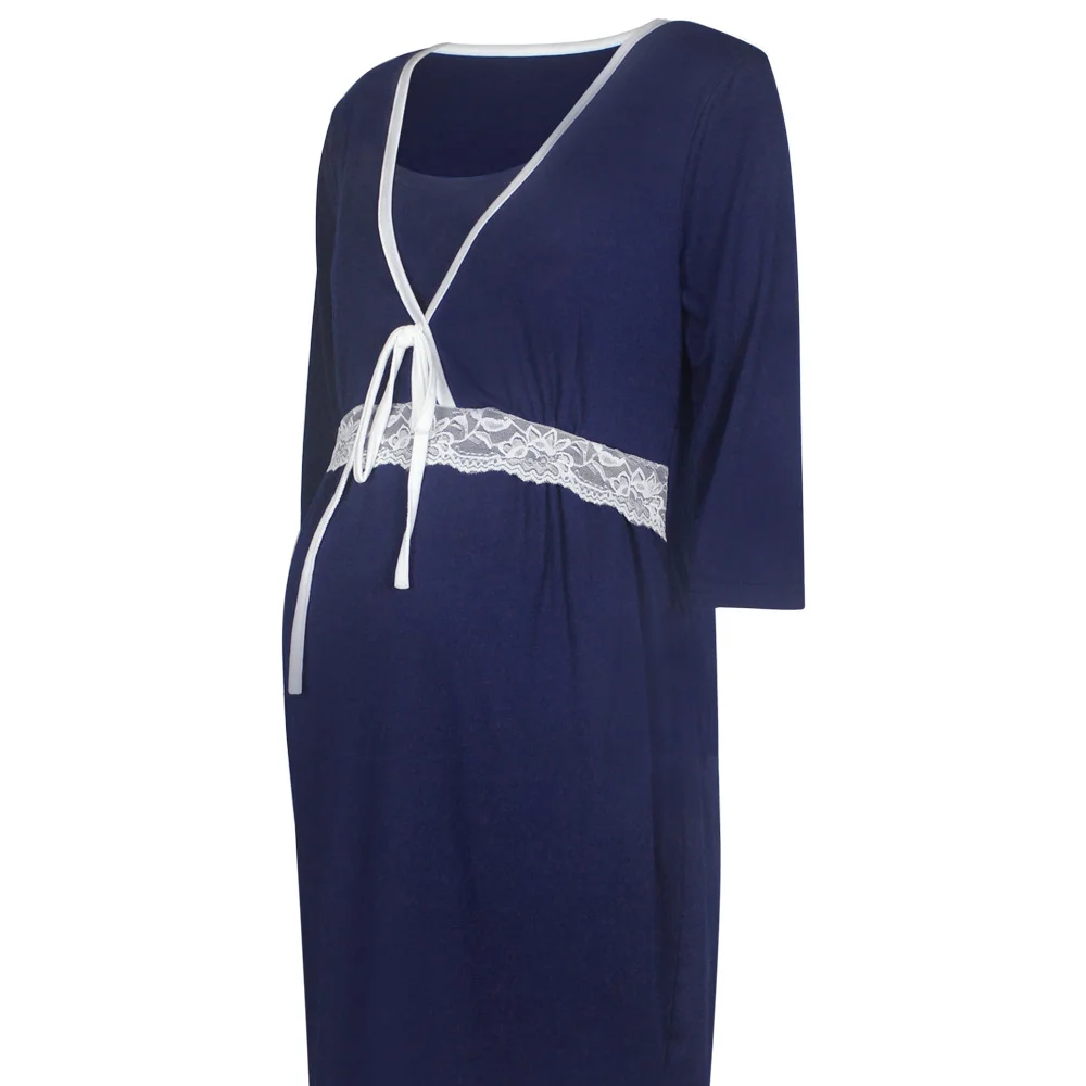 2021 Fashion Lace Nursing Clothing Stitching deep V-neck Breastfeeding Clothes Maternity Dresses Pregnant Dress pajamas Q0214
2021 Fashion Lace Nursing Clothing Stitching deep V-neck Breastfeeding Clothes Maternity Dresses Pregnant Dress pajamas Q0214