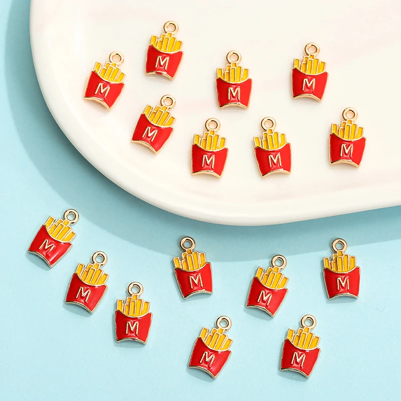 10pcs/lot Enamel French Fries Charms Pendant DIY Necklace Keychain For Jewelry Making Accessories
10pcs/lot Enamel French Fries Charms Pendant DIY Necklace Keychain For Jewelry Making Accessories
