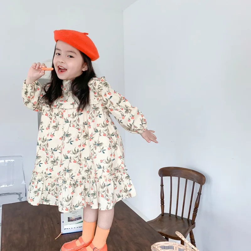 Spring Autumn 2020 girls fashion floral long sleeve dress Pastoral style toddler kids cute loose princess dresses 1-6Y 
Spring Autumn 2020 girls fashion floral long sleeve dress Pastoral style toddler kids cute loose princess dresses 1-6Y