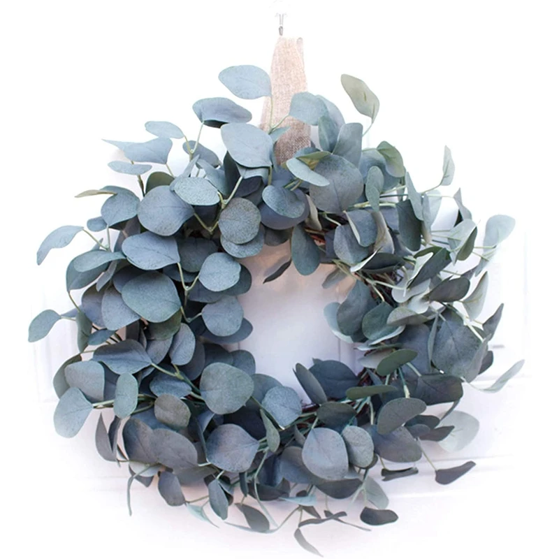 15Inch Artificial Eucalyptus Front Door Wreath Handcrafted Wreath for Home Decor 
15Inch Artificial Eucalyptus Front Door Wreath Handcrafted Wreath for Home Decor