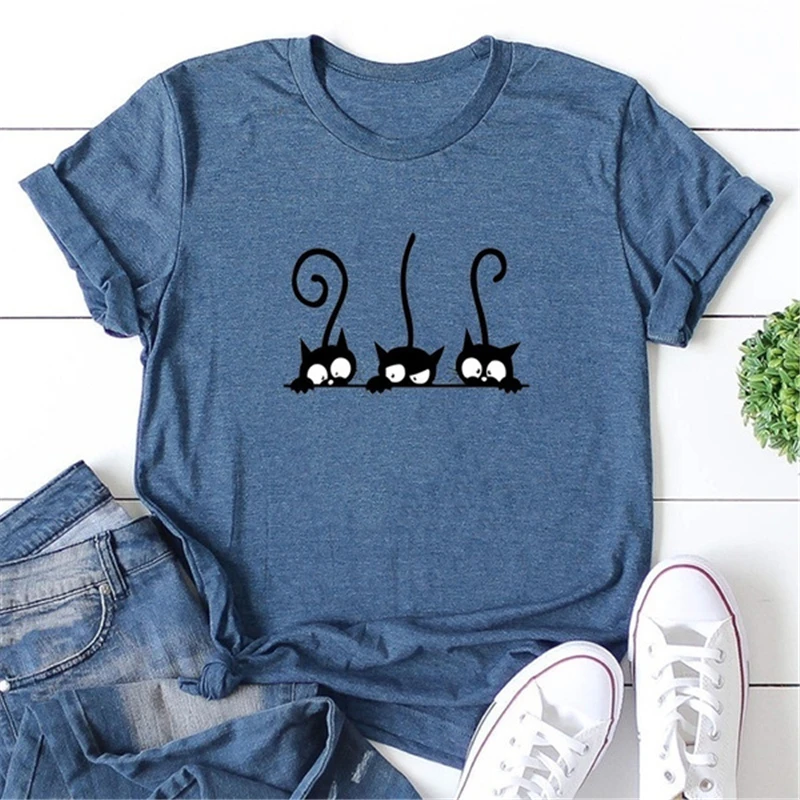 Tshirt Women Cute Cats Print Graphic Tee Kawaii Clothes Cartoon Female Tops Summer Streetwear Aesthetic Girls Short Sleeve Shirt
Tshirt Women Cute Cats Print Graphic Tee Kawaii Clothes Cartoon Female Tops Summer Streetwear Aesthetic Girls Short Sleeve Shirt
