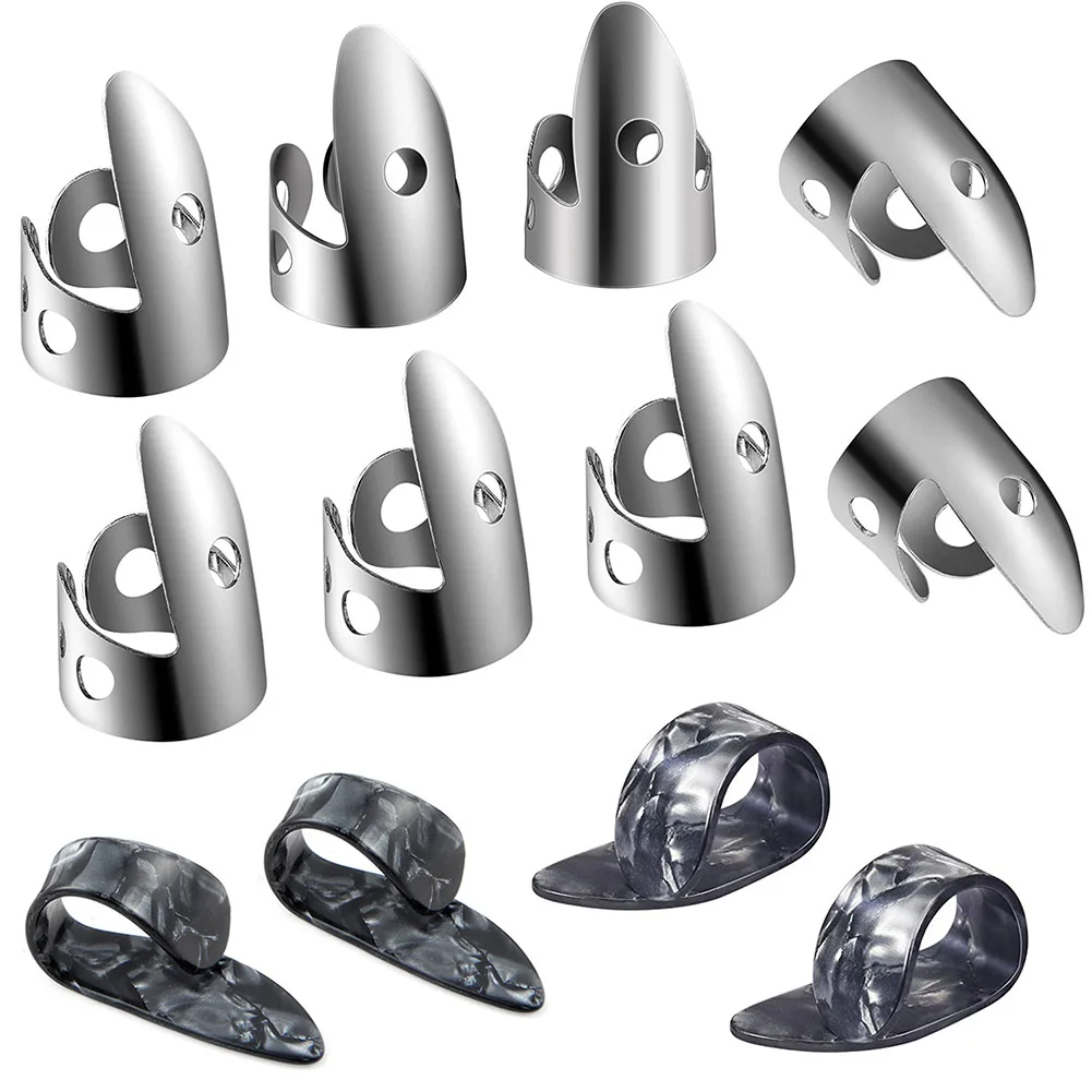 12 Pieces Steel Finger Picks Set, Including 8 Stainless Steel Finger Picks 4 Thumb Picks, Metal Finger Picks Adjustable Bass
12 Pieces Steel Finger Picks Set, Including 8 Stainless Steel Finger Picks 4 Thumb Picks, Metal Finger Picks Adjustable Bass