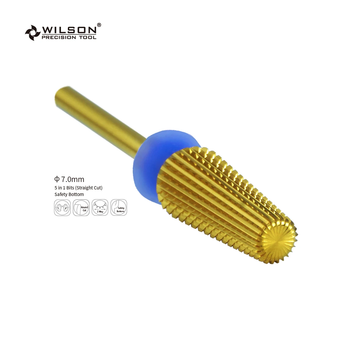 2pcs 7.0mm 5 in 1 Bits (Straight Cut) - Safety Bottom TiN Coating WILSON Carbide Nail Drill Bit
2pcs 7.0mm 5 in 1 Bits (Straight Cut) - Safety Bottom TiN Coating WILSON Carbide Nail Drill Bit