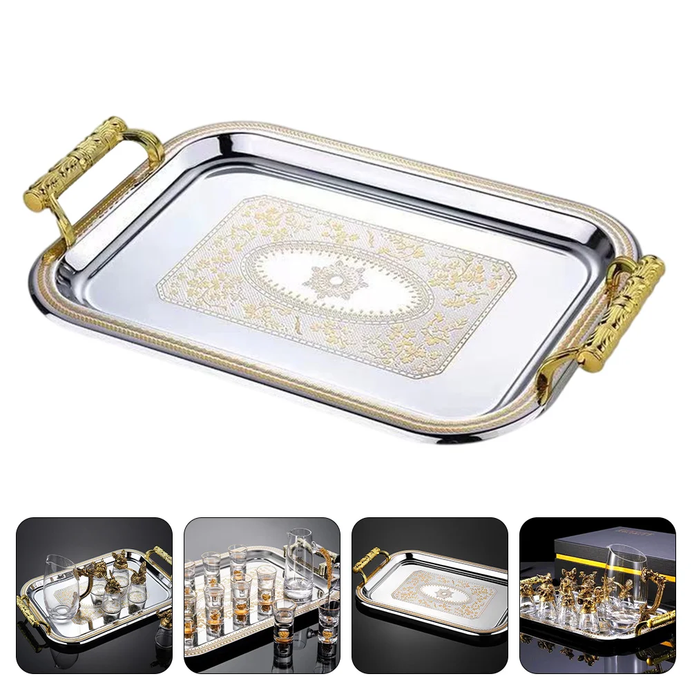 1Pc Creative Food Tray Buffet Tray Steel Plate Tray Household Storage Tray 
1Pc Creative Food Tray Buffet Tray Steel Plate Tray Household Storage Tray