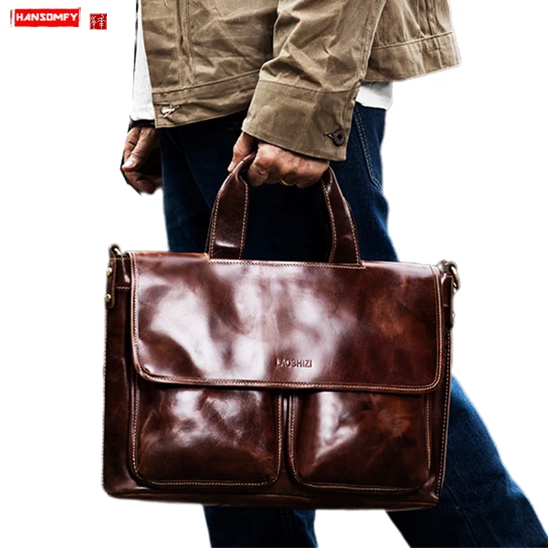 High-End Leather Bag Business Men's Bag Handbag Men Leather Computer Bag Leather male Bag Casual Briefcase
High-End Leather Bag Business Men's Bag Handbag Men Leather Computer Bag Leather male Bag Casual Briefcase