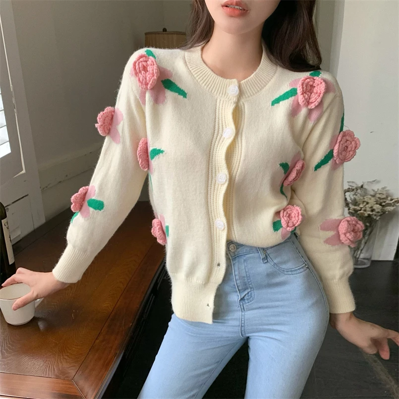 Appliques Sweater Women Elegant Fall Winter Long Sleeve Sweater Cardigans Round Neck Knitted Outerwear YOU1023
Appliques Sweater Women Elegant Fall Winter Long Sleeve Sweater Cardigans Round Neck Knitted Outerwear YOU1023