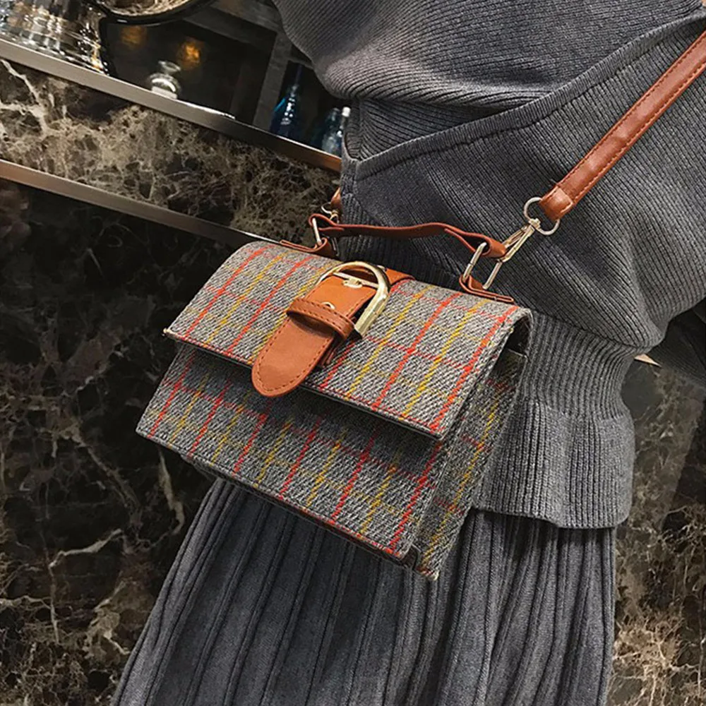 Women's Crossbody Bag Fashion Small Bags Wild Plaid Stripes Wool Belt Buckle Messenger Shoulder Bags Bolso Mujer #LL
Women's Crossbody Bag Fashion Small Bags Wild Plaid Stripes Wool Belt Buckle Messenger Shoulder Bags Bolso Mujer #LL