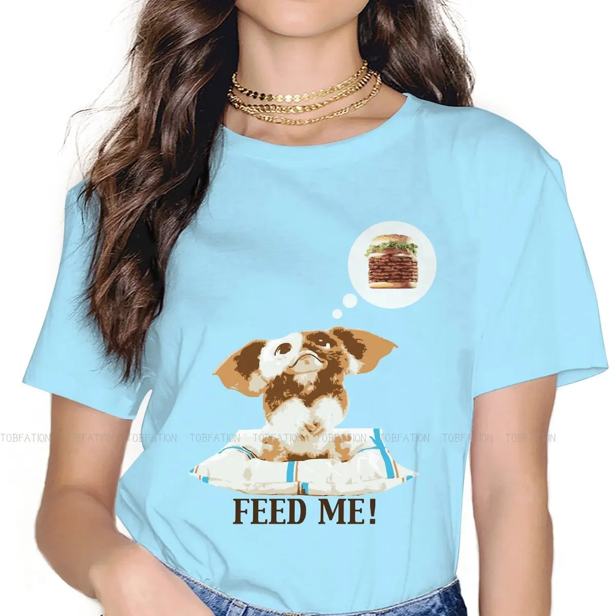 Женская футболка с надписью «Feed Me», топы для девочек с круглым вырезом Gremlins, Mogwai Gizmo, 5XL, женская футболка, Забавный милый подарок
Женская футболка с надписью «Feed Me», топы для девочек с круглым вырезом Gremlins, Mogwai Gizmo, 5XL, женская футболка, Забавный милый подарок