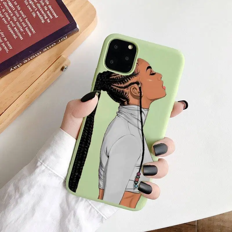 Black braids black girl fashion cartoon Phone Case Green Candy Color for iPhone 6 7 8 11 12 s mini pro X XS XR MAX Plus
Black braids black girl fashion cartoon Phone Case Green Candy Color for iPhone 6 7 8 11 12 s mini pro X XS XR MAX Plus