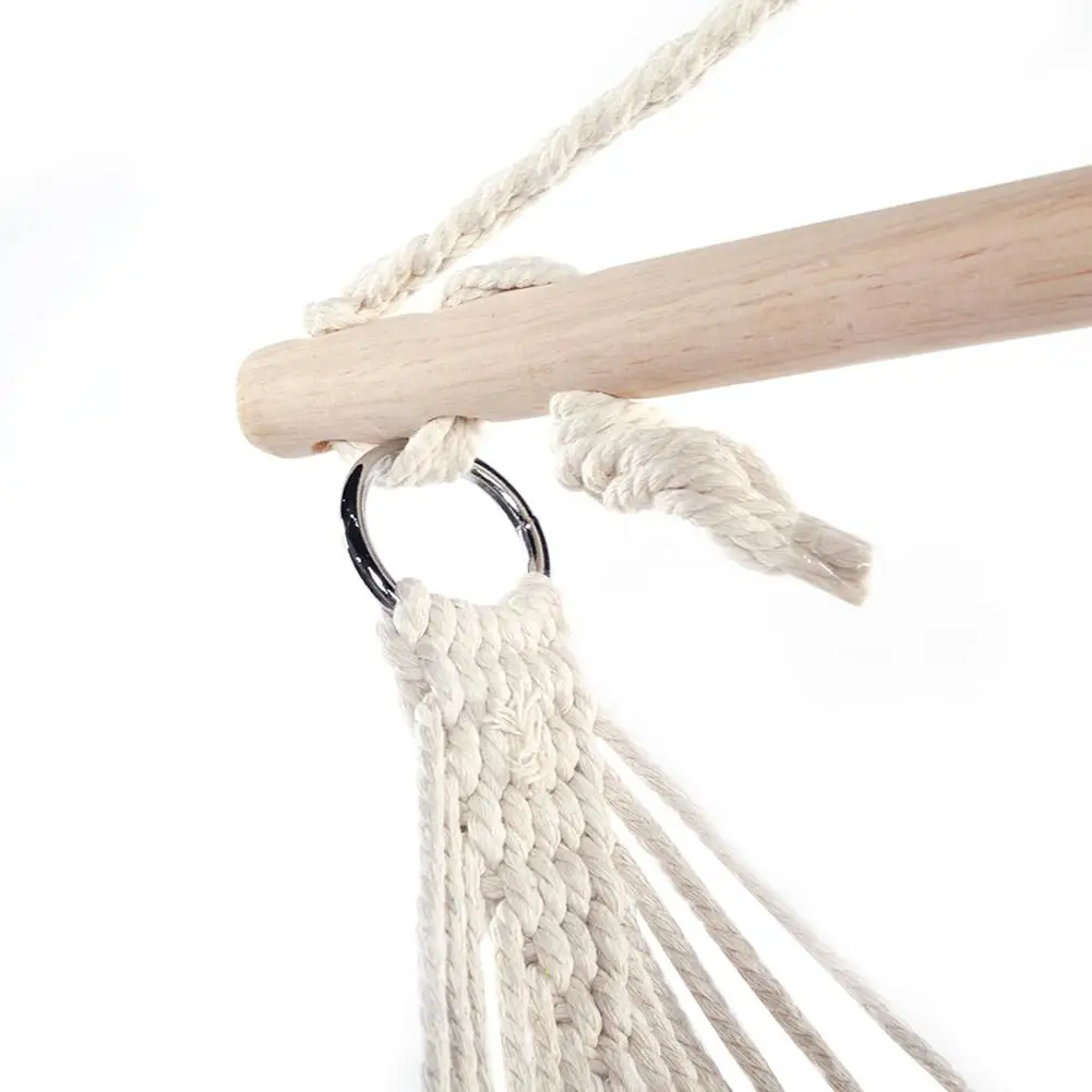 Safety Beige Swing Hammock Chair Cotton Rope Net Bohemia Style Tassels Hanger Portable Bedroom Indoor Garden Hanging Bed
Safety Beige Swing Hammock Chair Cotton Rope Net Bohemia Style Tassels Hanger Portable Bedroom Indoor Garden Hanging Bed
