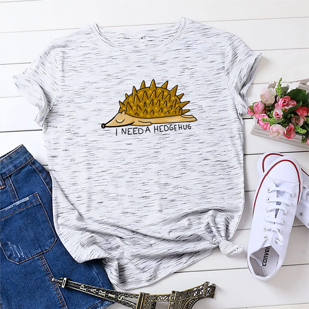 Hedgehog Printed 100% Cotton Short-sleeved Cartoon Women T-shirt Casual Soft Female T shirt Women Plus Size Femme Top
Hedgehog Printed 100% Cotton Short-sleeved Cartoon Women T-shirt Casual Soft Female T shirt Women Plus Size Femme Top