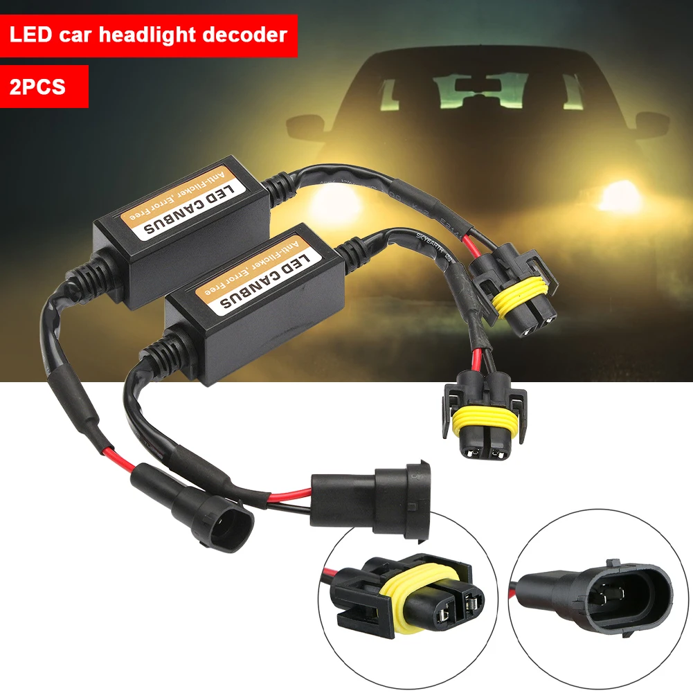 2Pcs H8/H11 LED Headlight Decoder Adapter Canbus DC9-36V Anti-Flicker Harness Bulbs Resistor Decoder Warning Error Canceller
2Pcs H8/H11 LED Headlight Decoder Adapter Canbus DC9-36V Anti-Flicker Harness Bulbs Resistor Decoder Warning Error Canceller