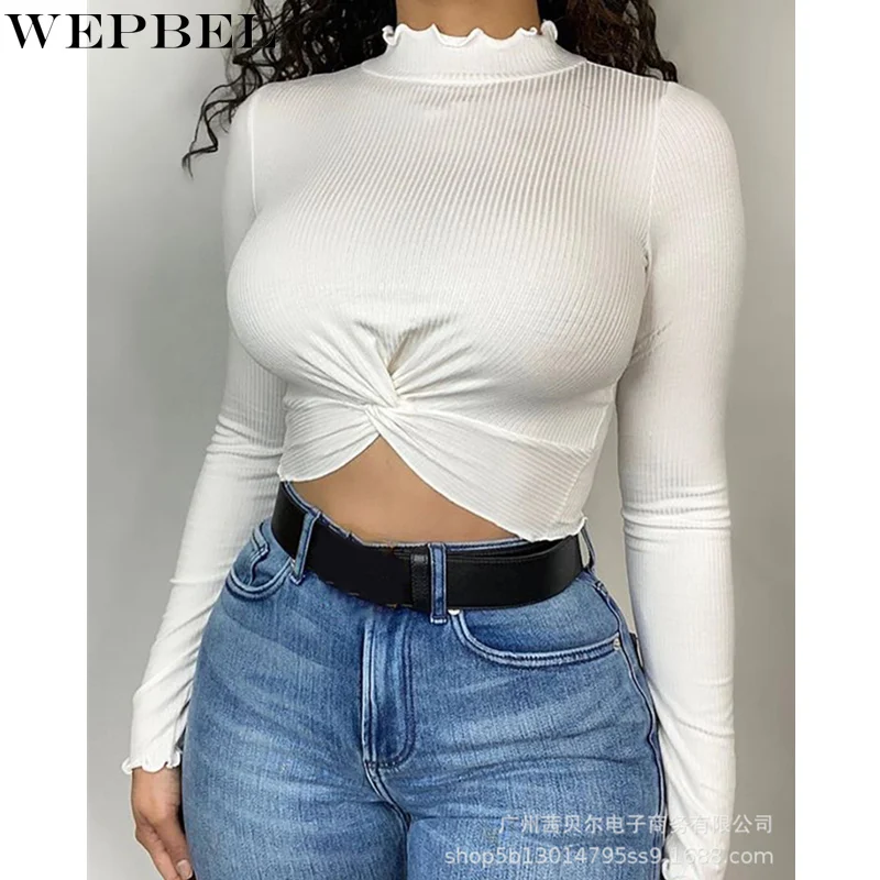WEPBEL Women's Elegant Shirt Ladies Casual New Fashion Long Sleeve O Neck Wrap Ruched Crop Top T-shirt
WEPBEL Women's Elegant Shirt Ladies Casual New Fashion Long Sleeve O Neck Wrap Ruched Crop Top T-shirt