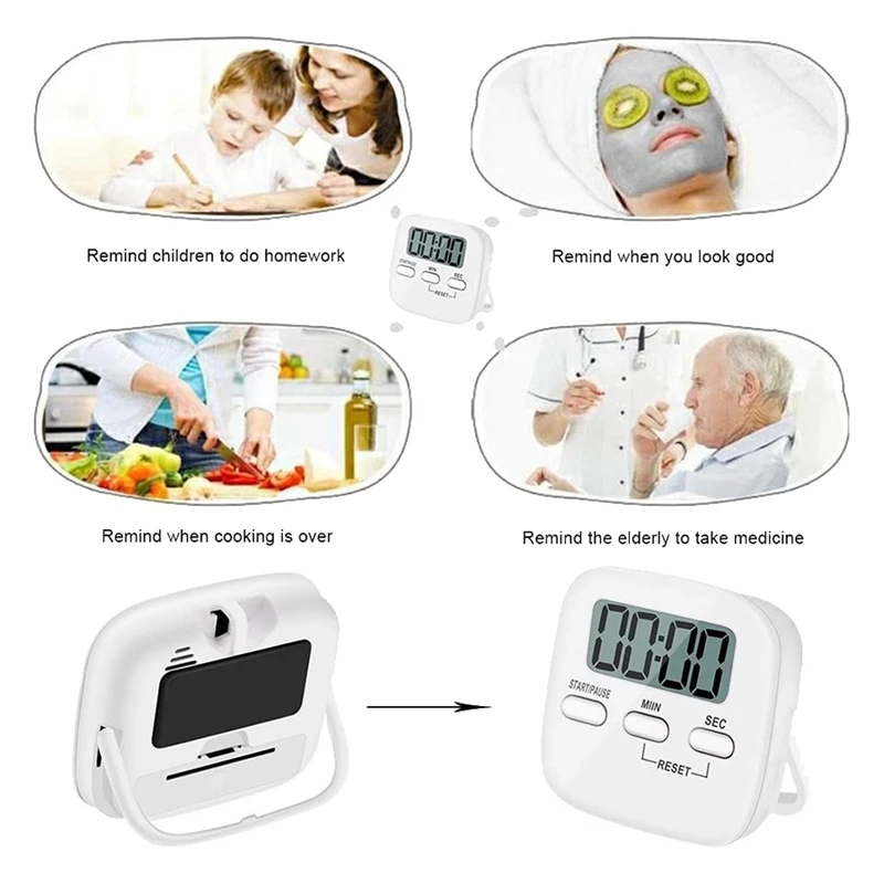 2 Pack Digital Kitchen Timers,with Magnetic Fixation, Stand Count Down for Cooking, Sports, Break, Learn with Loud Alarm
2 Pack Digital Kitchen Timers,with Magnetic Fixation, Stand Count Down for Cooking, Sports, Break, Learn with Loud Alarm