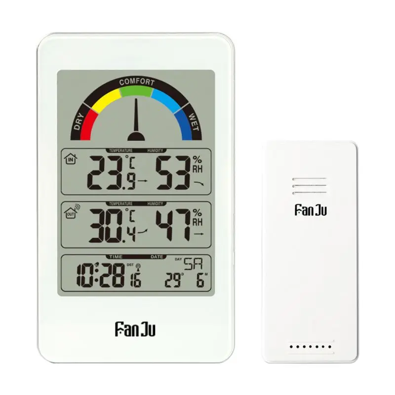 Digital Thermometer Hygrometer Weather Station Wall Clock Wireless Sensor Alarm Comfort Pointer Display Table Watch
Digital Thermometer Hygrometer Weather Station Wall Clock Wireless Sensor Alarm Comfort Pointer Display Table Watch