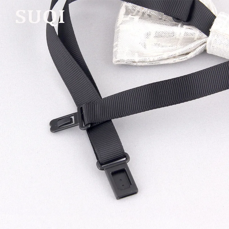 SUQI Fashion new year party wedding show Bow tie Boys Tuxedo Tie silver pink Dot Men and women Suit bowtie necktie | Аксессуары для