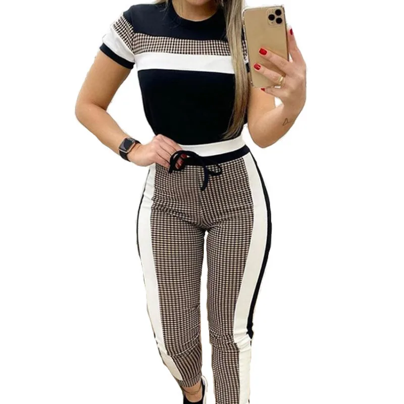 Women Short Sleeve Stylish Plaid Crop Top+Penceil Pants 2 Piece 2021 Summer Casual T Shirt Camiseta
Women Short Sleeve Stylish Plaid Crop Top+Penceil Pants 2 Piece 2021 Summer Casual T Shirt Camiseta