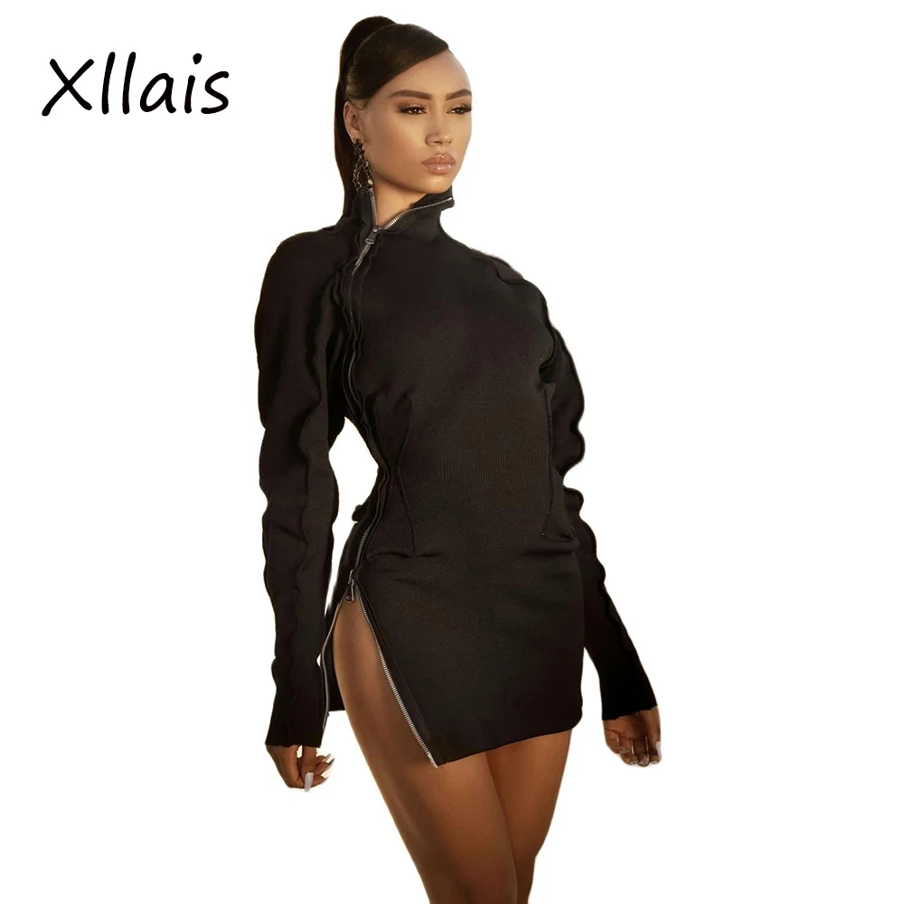 Женское трикотажное платье XLLAIS, черное, в рубчик, с длинным рукавом, облегающее, повседневное, Клубное, платья с молнией
Женское трикотажное платье XLLAIS, черное, в рубчик, с длинным рукавом, облегающее, повседневное, Клубное, платья с молнией