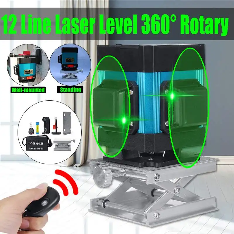 Green Laser Level 12 Lines 3D Self-Leveling 360 Horizontal And Vertical Cross Super Powerful Green Laser Beam Line With Bag
Green Laser Level 12 Lines 3D Self-Leveling 360 Horizontal And Vertical Cross Super Powerful Green Laser Beam Line With Bag