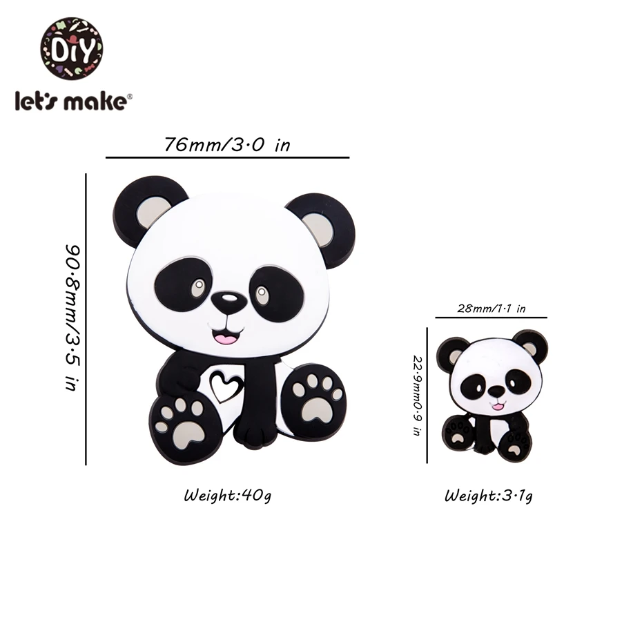Let'S Make 20Pc/10Lot Silicone Teether Panda Toys Toddler Teething BPA Free Silicone Beads For Pacifier Chain Baby Teethers
Let'S Make 20Pc/10Lot Silicone Teether Panda Toys Toddler Teething BPA Free Silicone Beads For Pacifier Chain Baby Teethers