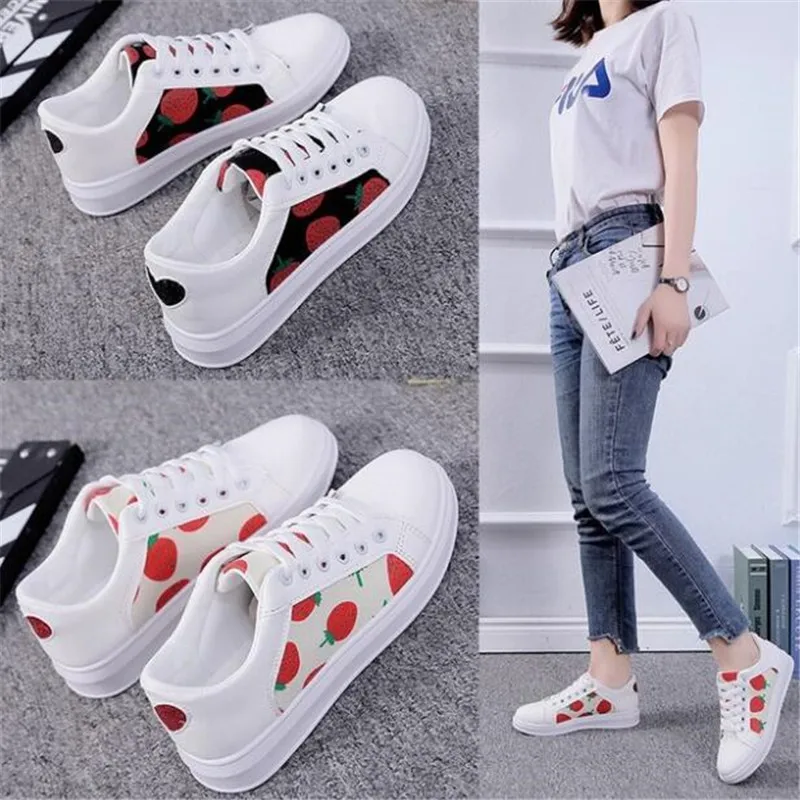 2019 new Women casual shoes fashion breathable canvas lace-up sneakers white strawberry Women shoes Comfortable B010
2019 new Women casual shoes fashion breathable canvas lace-up sneakers white strawberry Women shoes Comfortable B010