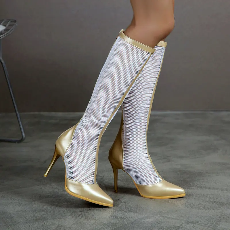 Fashion Summer Boots Women Pointed Toe Booties Thin High Heel Zipper Sexy Mesh Boots Summer Cool Boots Breathable Women Shoes
Fashion Summer Boots Women Pointed Toe Booties Thin High Heel Zipper Sexy Mesh Boots Summer Cool Boots Breathable Women Shoes
