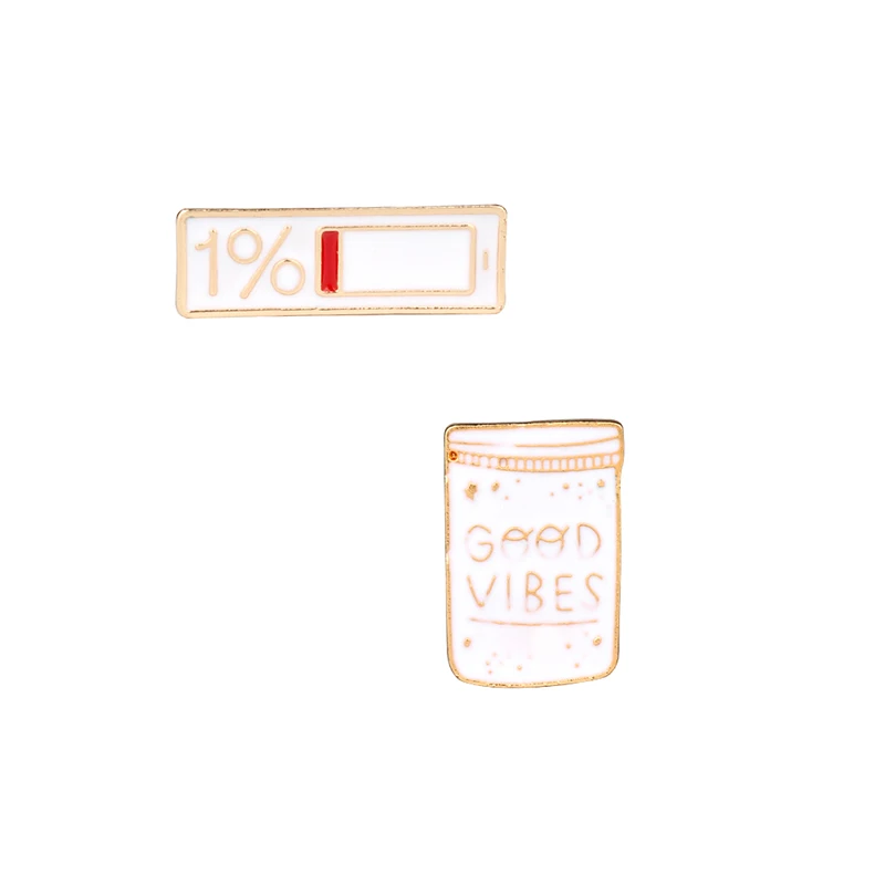 Best Selling Cartoon 1% battery Brooches White Good Vibes Letters Enamel Lapel Pins Good Mood Gift Backpack Brooch Wholesale
Best Selling Cartoon 1% battery Brooches White Good Vibes Letters Enamel Lapel Pins Good Mood Gift Backpack Brooch Wholesale