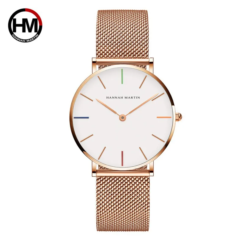 Hannah Martin Women Stainless Steel 36mm Mesh Watch High quality Japan Quartz Movement Waterproof Ladies watch relogio feminino
Hannah Martin Women Stainless Steel 36mm Mesh Watch High quality Japan Quartz Movement Waterproof Ladies watch relogio feminino