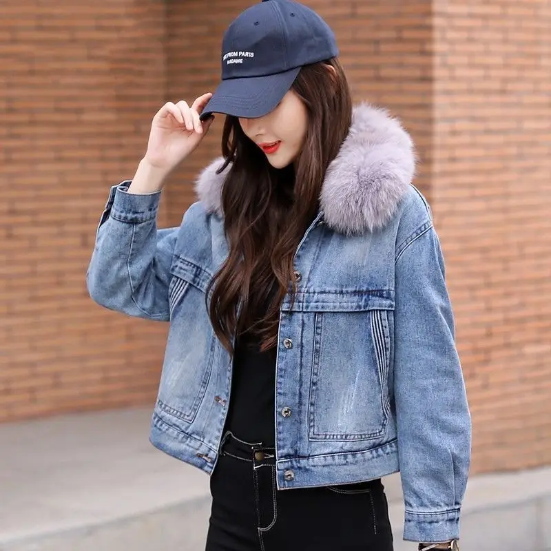 Thick Denim Jacket Women's short autumn winter 2020 new Korean BF small plush warm cotton jacket
Thick Denim Jacket Women's short autumn winter 2020 new Korean BF small plush warm cotton jacket