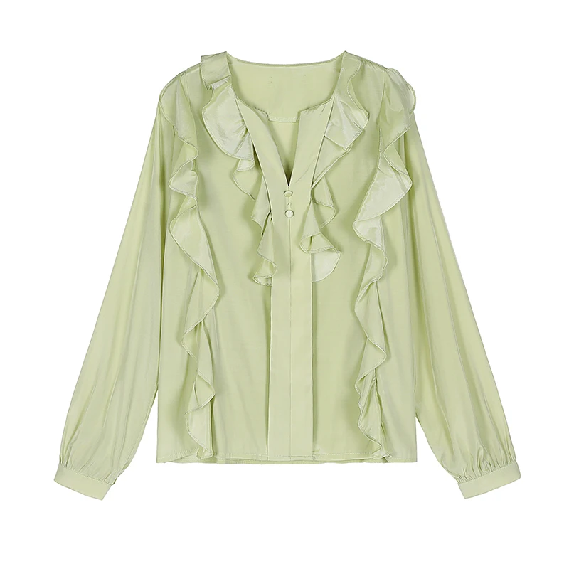Autumn 2021 New Fashion Chiffon Women Shirt Long Sleeve V-neck Loose Women Clothing Ruffles Lantern Sleeve Women Blouse 5317 50
Autumn 2021 New Fashion Chiffon Women Shirt Long Sleeve V-neck Loose Women Clothing Ruffles Lantern Sleeve Women Blouse 5317 50