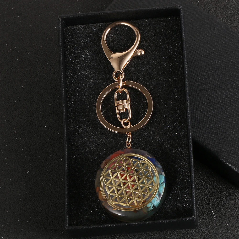 Healing Yoga Natural Chip Chakra Stone Round Energy Orgonite Keychain Reiki Car Bag Key Chains For Men Women Gold Orgone Keyring
Healing Yoga Natural Chip Chakra Stone Round Energy Orgonite Keychain Reiki Car Bag Key Chains For Men Women Gold Orgone Keyring