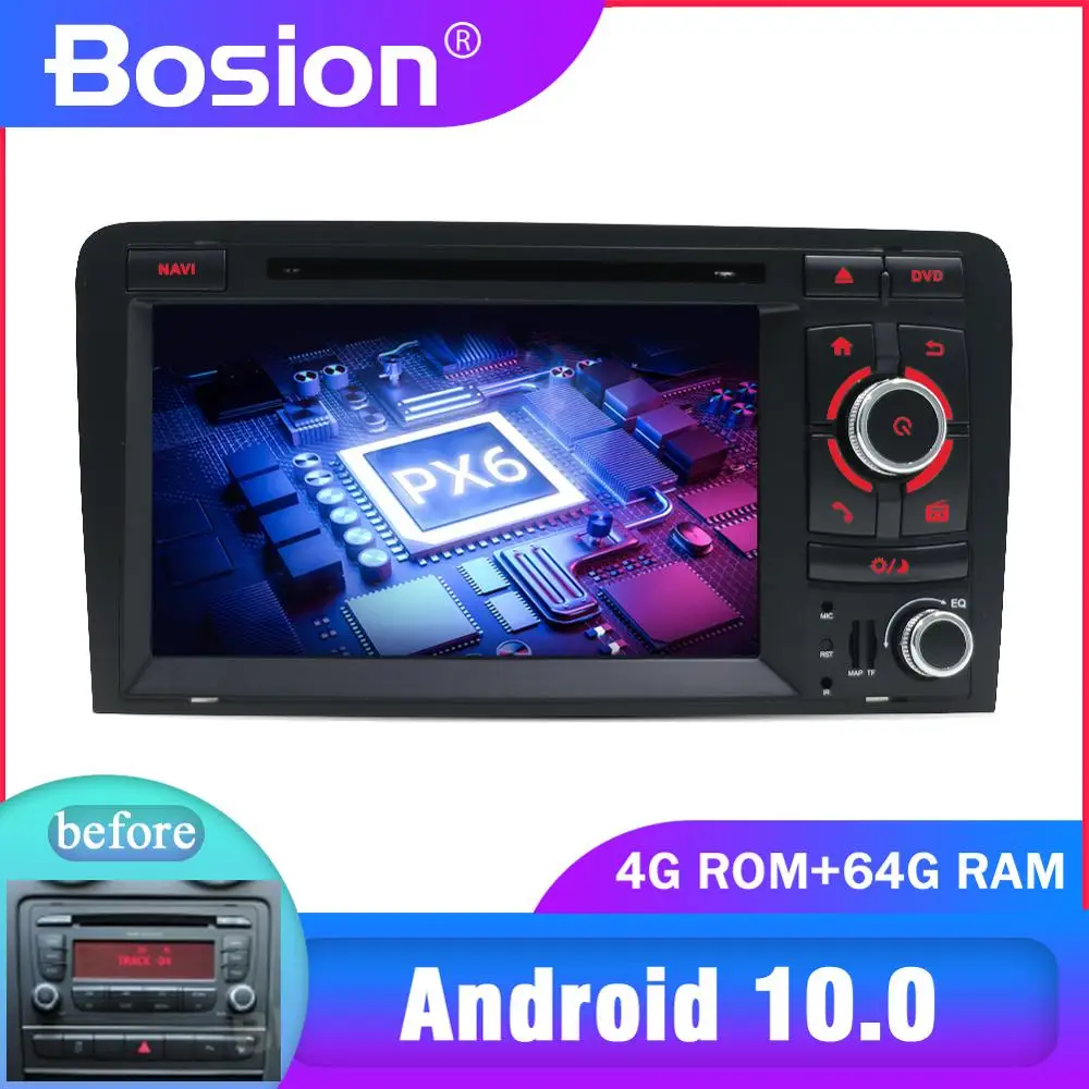 PX6 DSP Android 10 0 автомобильный DVD GPS для Audi A3 8P S3 2003 2012 RS3 плеер радио стерео аудио