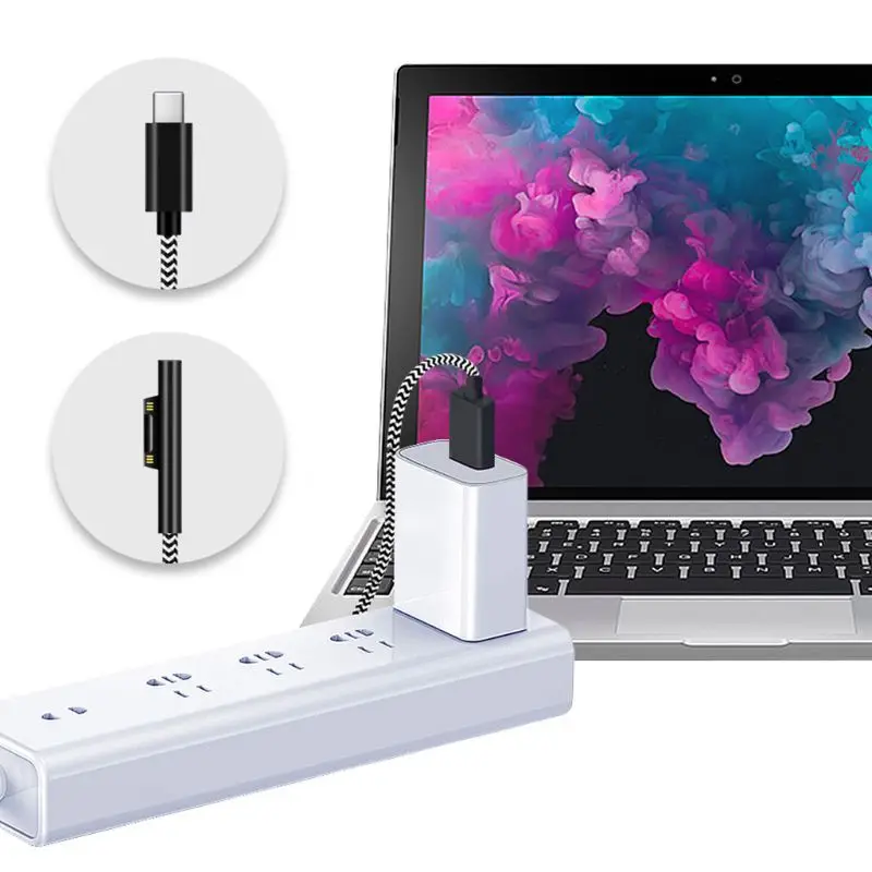 1.8m Usb Type-C Power Supply Charger Adapter 15v 3A Pd Fast Charging Cable For Microsoft- Surface Pro 3 4 5 6 7
1.8m Usb Type-C Power Supply Charger Adapter 15v 3A Pd Fast Charging Cable For Microsoft- Surface Pro 3 4 5 6 7