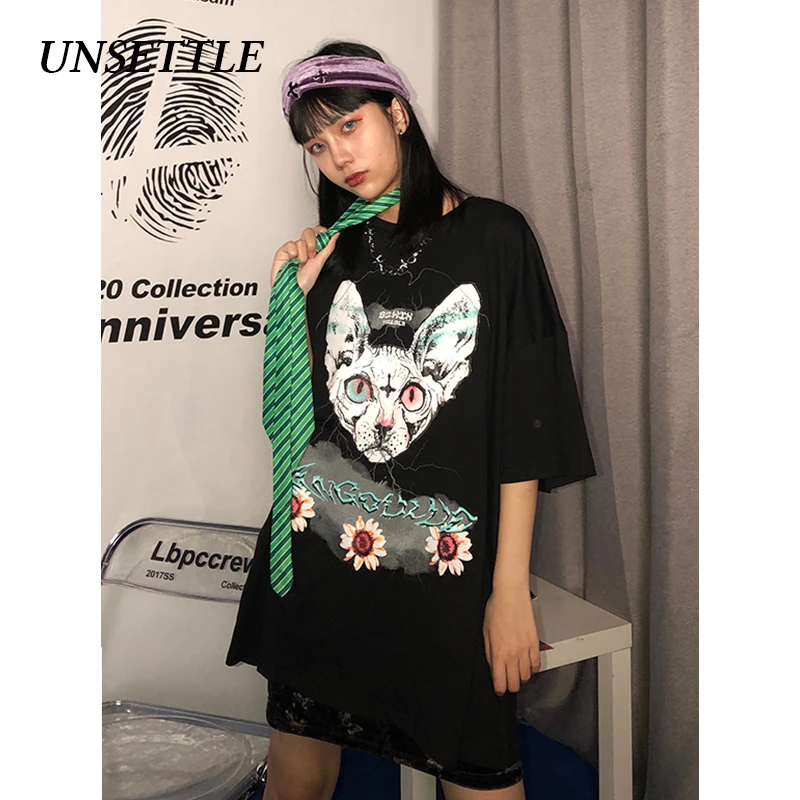 UNSETTLE 2020SS Мужская/Женская Футболка Harajuku футболка большого размера в стиле хип хоп