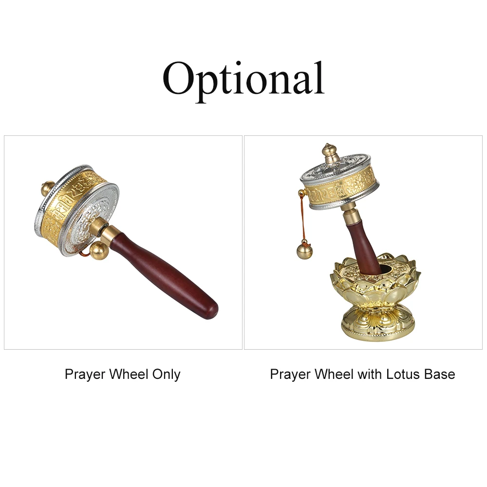 Tibetan Prayer Wheel Tibetan Buddhist Hand Turn Praying Instrument Copper Hand-Held Prayer Wheel with Lotus Base
Tibetan Prayer Wheel Tibetan Buddhist Hand Turn Praying Instrument Copper Hand-Held Prayer Wheel with Lotus Base