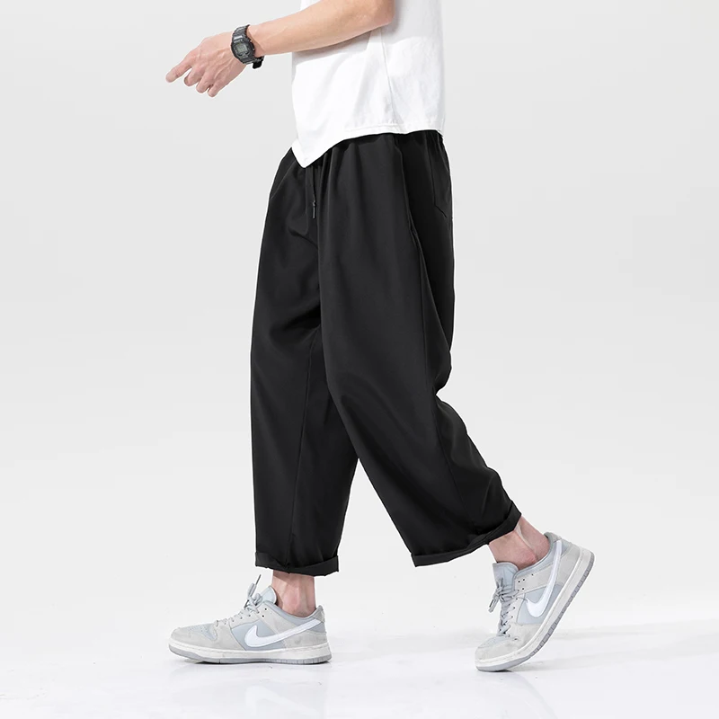 Summer Cool Straight Harem Pants Men Solid Elastic Waist Loose Wide Joggers Baggy Ankle-Length Pants Dropshipping 4XL 5XL
Summer Cool Straight Harem Pants Men Solid Elastic Waist Loose Wide Joggers Baggy Ankle-Length Pants Dropshipping 4XL 5XL