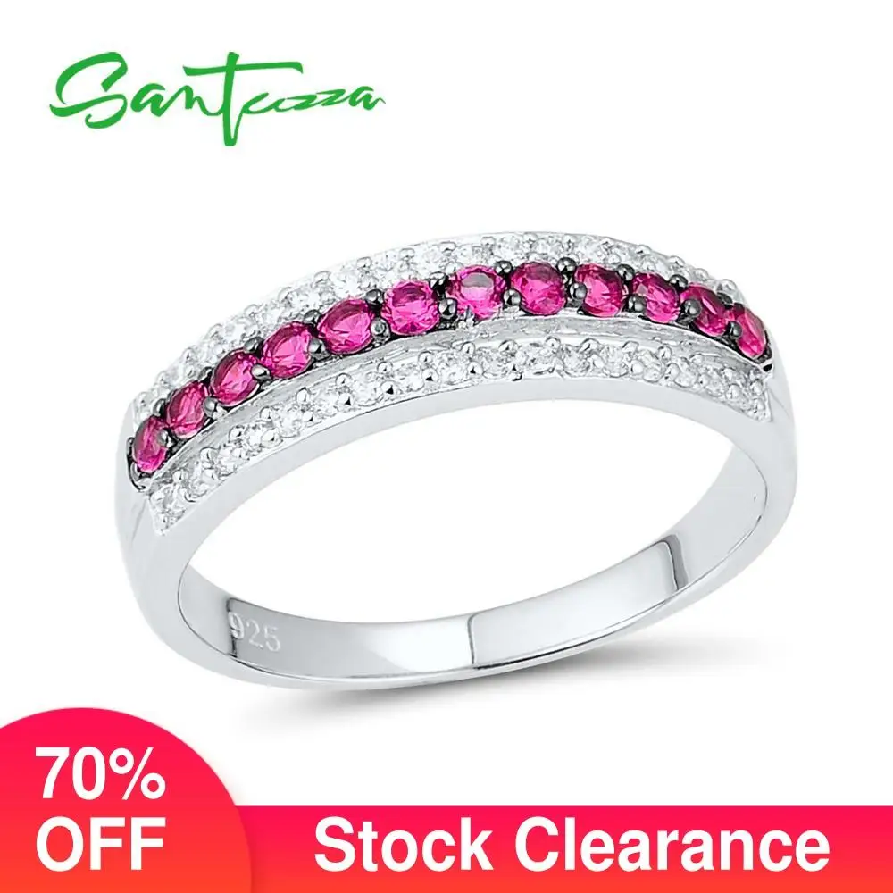 SANTUZZA Pure 925 Sterling Silver Ring For Women Shiny Created Ruby White Cubic Zirconia Party Trendy Fashion Jewelry
SANTUZZA Pure 925 Sterling Silver Ring For Women Shiny Created Ruby White Cubic Zirconia Party Trendy Fashion Jewelry