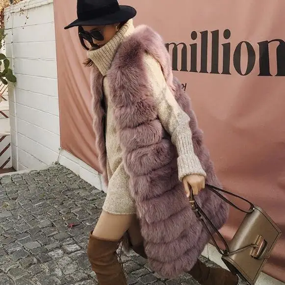 Vetement 2019 Winter Women's Faux Fur Coat Artificial Vest Furry Vests Femme Jackets Plus Size Fake Gilet Z253 | Женская одежда