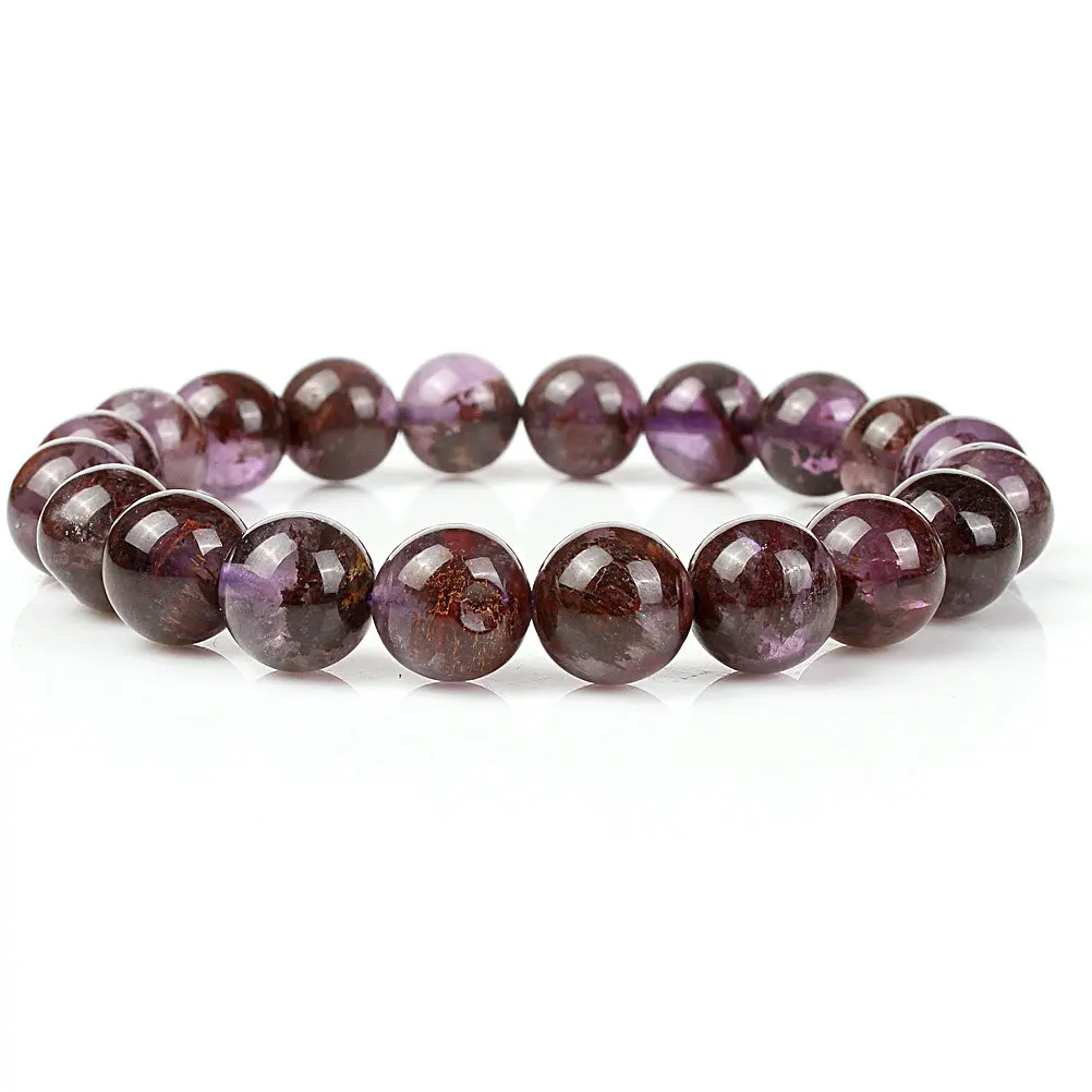 New Fashion Purple Phantom Bracelet Natural Stone Loose Beads 11 mm For Women Men Best Friend Birthday Holiday Gift | Украшения и